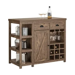 Rootz Living Köksö>Rootz Kitchen Island Skänk - Barbord - Bufféskåp - Vintage industriell design - MDF & PB Material - 110 cm x 95 cm x 55 cm - Förvarings- och vinställs | Fyndiq