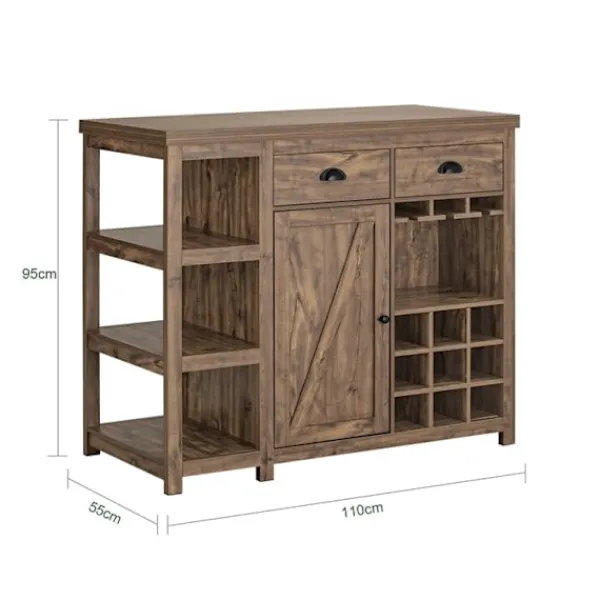 Rootz Living Köksö>Rootz Kitchen Island Skänk - Barbord - Bufféskåp - Vintage industriell design - MDF & PB Material - 110 cm x 95 cm x 55 cm - Förvarings- och vinställs | Fyndiq