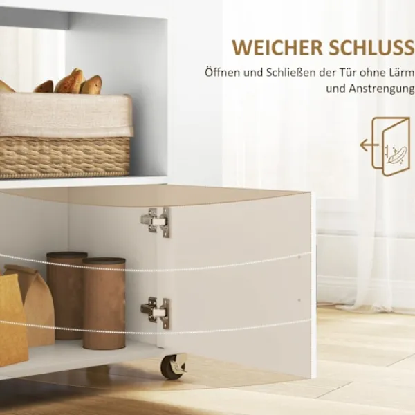 Rootz Living Köksö>Rootz Kitchen Trolley - Rolling Island - Portable Cart - Wine Racks & Storage - Rubberwood Top - 83L X 40W X 83H CM