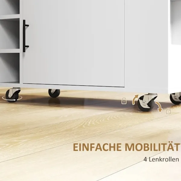 Rootz Living Köksö>Rootz Kitchen Trolley - Rolling Island - Portable Cart - Wine Racks & Storage - Rubberwood Top - 83L X 40W X 83H CM