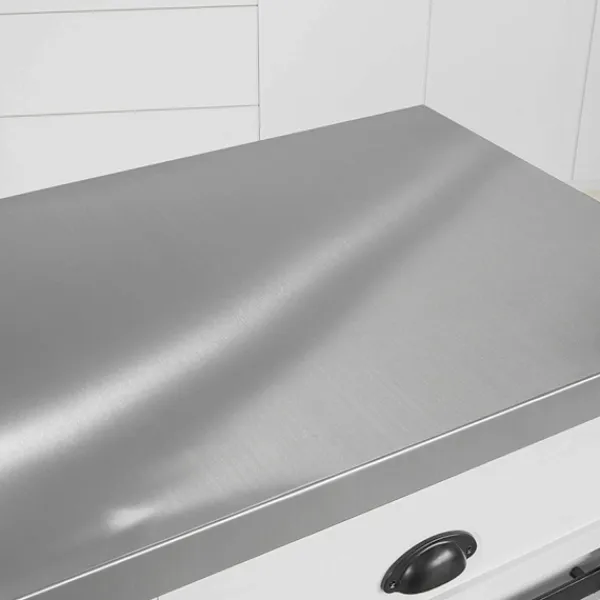 Rootz Living Köksö>Rootz Köksförvaringsvagn - Köksskåp - Skåp - Skänk - Köksö med topp i rostfritt stål & 2 skjutdörrar