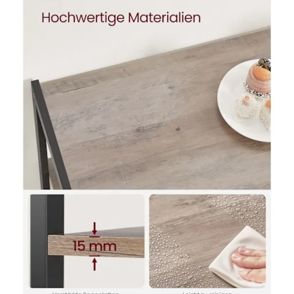 Rootz Living Köksö>Rootz Kökshylla - Organiseringsställ - Förvaringsenhet - Spånskiva stål - Greige Svart - 35cm x 80cm x 95cm - 20kg Kapacitet