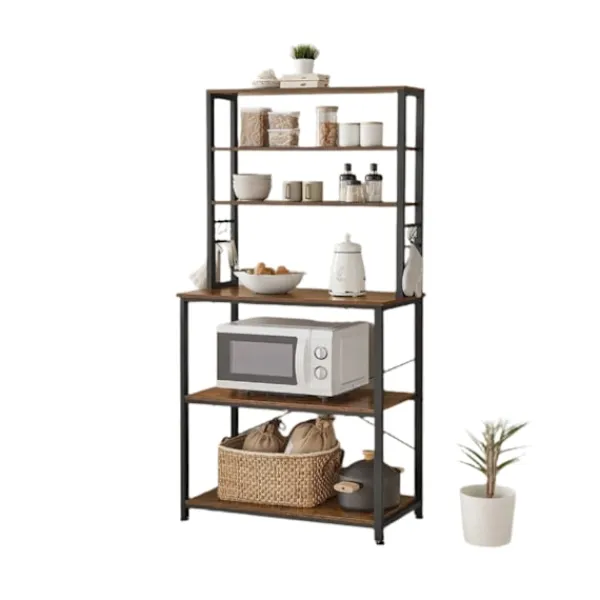 Rootz Living Köksö>Rootz kökshylla - Stående hylla - Mikrovågshylla - Space -Saving Storage - 80 x 40 x 167 cm