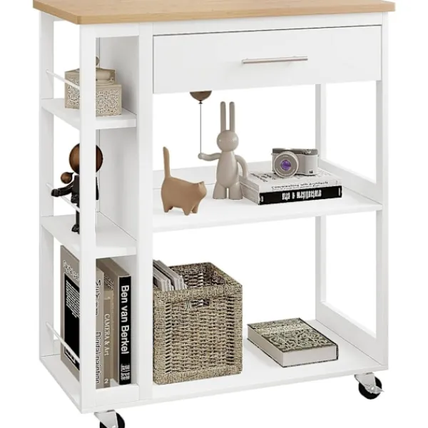 Rootz Living Köksö>Rootz Köksvagn - Rullvagn - Serveringsvagn - Robust MDF - 73cm x 88cm x 38cm
