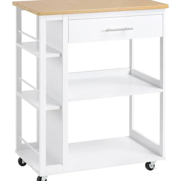 Rootz Living Köksö>Rootz Köksvagn - Rullvagn - Serveringsvagn - Robust MDF - 73cm x 88cm x 38cm