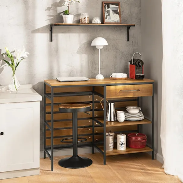 Rootz Living Köksö>Rootz Kommod Kitchen Island - Hallgarderob - Köksskåp - Rymlig förvaring - Robust metallstomme - Justerbara fötter - 120cm x 90cm x 45cm