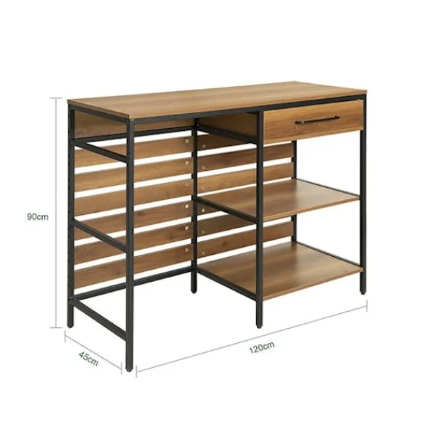 Rootz Living Köksö>Rootz Kommod Kitchen Island - Hallgarderob - Köksskåp - Rymlig förvaring - Robust metallstomme - Justerbara fötter - 120cm x 90cm x 45cm