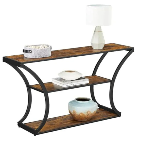 Rootz Living Sideboards>Rootz Konsolbord - Skänk - Sidobord - Industriellt - Brun - Svart - Bearbetat trä - Metall - 120 x 30 x 80 cm
