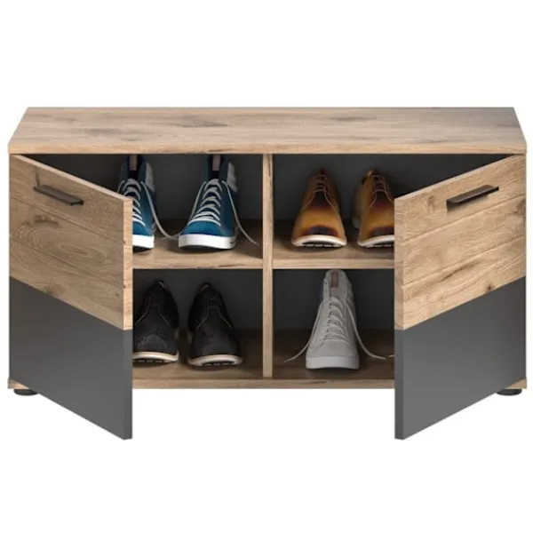 Rootz Living Sideboards>Rootz Mason Bench Garderob - Shoe Rack Bench - Entryway Organizer - 90 cm x 51 cm x 37 cm