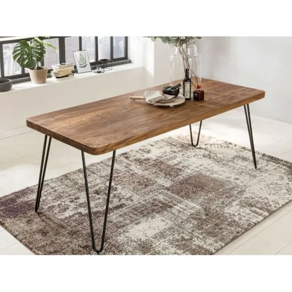 Rootz Living Matbord>Rootz matbord massivt trä Sheesham 160cm matbord träbord Ben av