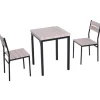 Rootz Living Matgrupper>Rootz matbordsset - 3-delat - 1 matbord - 2 matstolar - MDF - metall - trälook - svart