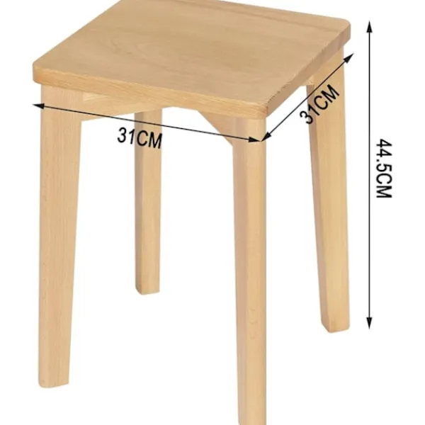 Rootz Living Pallar>Rootz matstolsset i trä - Bokstol - Stapelbar pall - Fuktbeständig - 31cm x 44,5cm x 31cm