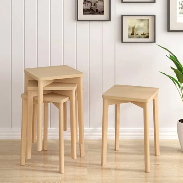 Rootz Living Pallar>Rootz matstolsset i trä - Bokstol - Stapelbar pall - Fuktbeständig - 31cm x 44,5cm x 31cm