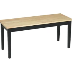 Rootz Living Balkongmöbler>Rootz Modern Bänk för 2 personer - Träbänk - Massivt trä - Lackat - Vardagsrum - Entré - Matsal - Furu - Natur + Svart - 102L x 36W x 45H cm