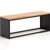 Rootz Living Balkongmöbler>Rootz Modern Design Bänk - Träsits - Paneler med stenutseende - Handgjorda - Kompakt form - Anti-halk fötter - 120 cm x 45 cm x 35 cm