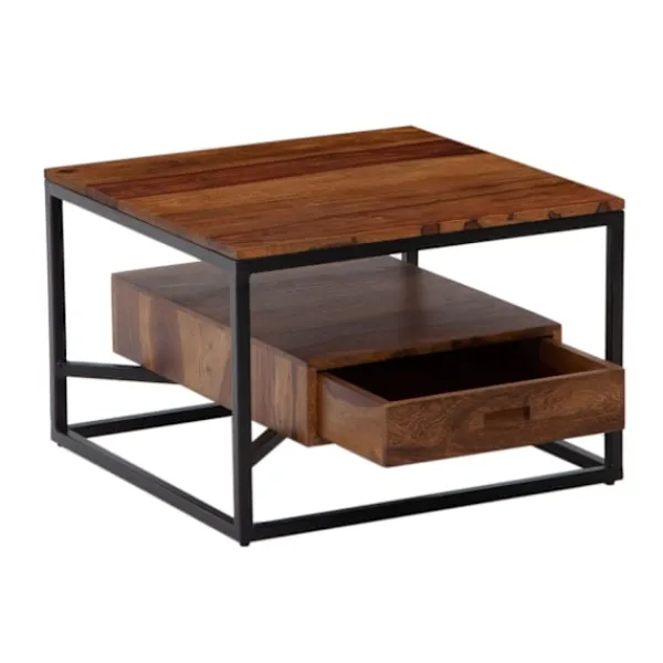 Rootz Living Soffbord>Rootz Modern Soffbord - Fyrkantigt bord - Förvaringsutrymme - Metallram - 60cm x 60cm x 40cm