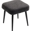 Rootz Living Pallar>Rootz Pall - Fotstöd - Osmanskt - Tyg i kashmirlook - Accentstol - 42 cm x 42 cm x 47 cm - Mörkgrå - Stålben - 10 cm kudde