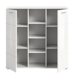 Rootz Living Byråer>Rootz Prego byrå - vit byrå - träförvaringsenhet - 2 -dörrskåp - Modern design - 110 cm x 108 cm x 37 cm
