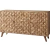Rootz Living Byråer>Rootz Room Skänk 140x78,5x40 cm Skänk massivträ Acaciaskåp Brun - Byrå i lantlig stil med 3 lådor & 2 dörrar - Hallskåp i äkta trä - Låda byrå massiv | Fyndiq