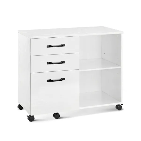 Rootz Living Kontorsmöbler>Rootz rullbehållare med träfiberfinish - Förvaringsvagn - Mobil organisering - Spånskiva och metallkonstruktion - 40 cm x 80 cm x 66 cm - 22,2 kg Vikt | Fyndiq