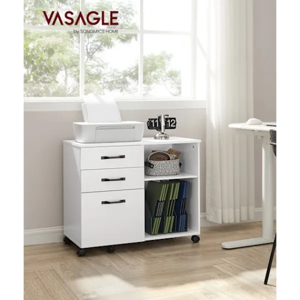 Rootz Living Kontorsmöbler>Rootz rullbehållare med träfiberfinish - Förvaringsvagn - Mobil organisering - Spånskiva och metallkonstruktion - 40 cm x 80 cm x 66 cm - 22,2 kg Vikt | Fyndiq