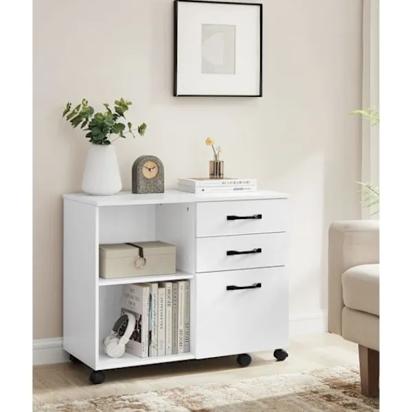 Rootz Living Kontorsmöbler>Rootz rullbehållare med träfiberfinish - Förvaringsvagn - Mobil organisering - Spånskiva och metallkonstruktion - 40 cm x 80 cm x 66 cm - 22,2 kg Vikt | Fyndiq