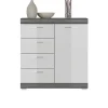 Rootz Living Byråer>Rootz scout byrå x trä - vit hög glans front - rök silver kropp - 80 cm x 85 cm x 37 cm - modern design - fsc certifierad