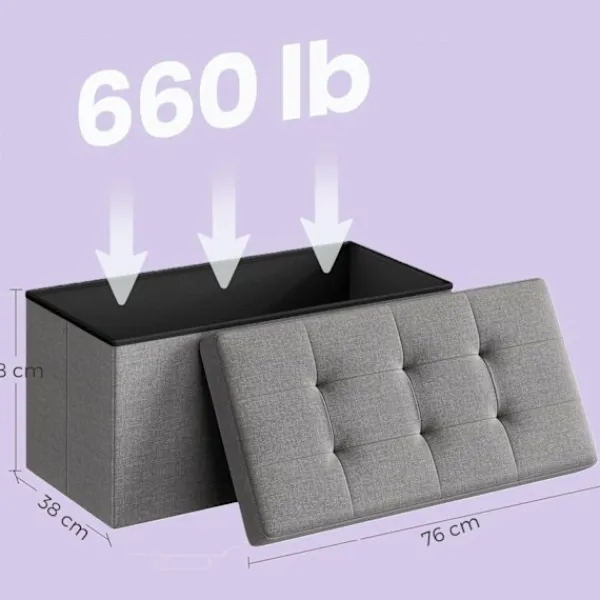 Rootz Living Sittpuffar>Rootz Seat Bröst med förvaring - skobänk - Bedkista - Hög hållbarhet - 76 x 38 x 38 cm