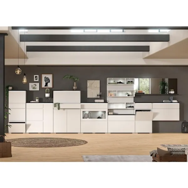 Rootz Living Byråer>Rootz Shoe Cabinet - White Shoe Chest - Wood Shoe Storage - Offset Industrial Grey NB - 95cm x 109cm x 27 cm