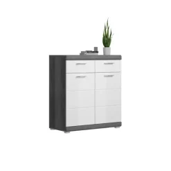 Rootz Living Byråer>Rootz Shoe Cabinet Scout - Garderob Piece - Shoe Organizer - High Gloss Front - Hållbart trä - 90 cm x 96 cm x 37 cm