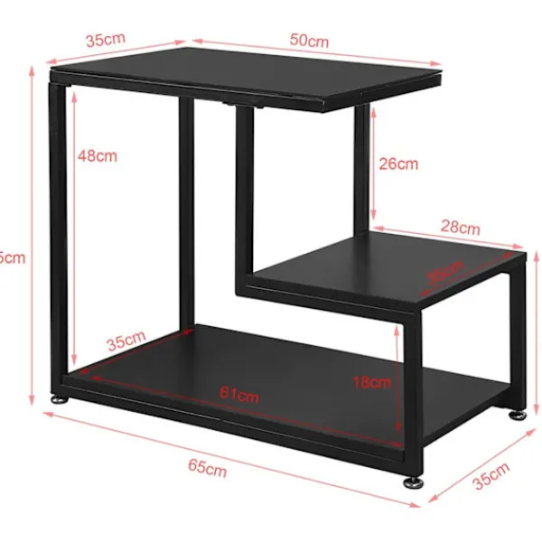 Rootz Living Soffbord>Rootz sidobord - Soffbord - Vardagsrumsbord med förvaringshylla - B65 x D35 x H55cm