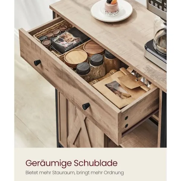 Rootz Living Sideboards>Rootz sidoskåp - Förvaringsenhet - Spånstål - Ek Brun-Svart - 30cm x 70cm x 80cm - Heavy-Duty - Låda - 20,3 kg Vikt - 30 kg Kapacitet