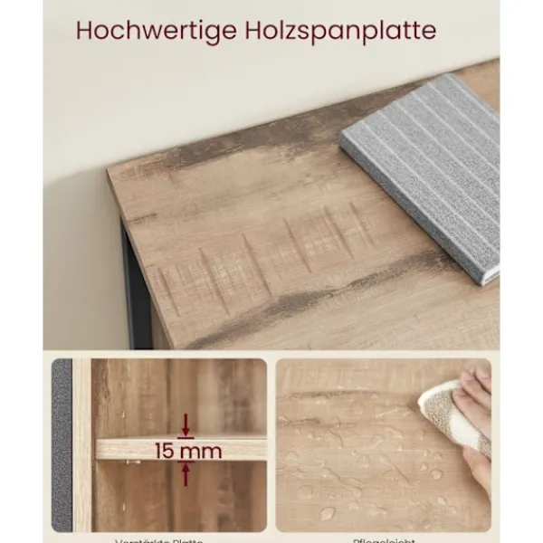 Rootz Living Sideboards>Rootz sidoskåp - Förvaringsenhet - Spånstål - Ek Brun-Svart - 30cm x 70cm x 80cm - Heavy-Duty - Låda - 20,3 kg Vikt - 30 kg Kapacitet