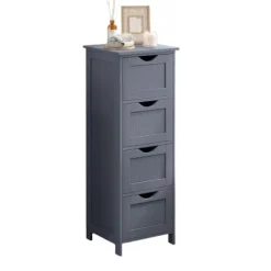 Rootz Living Byråer>Rootz sidoskåp med 4 lådor - Sängbord - Förvaringslåda - Ekfinish - 50cm x 40cm x 80cm