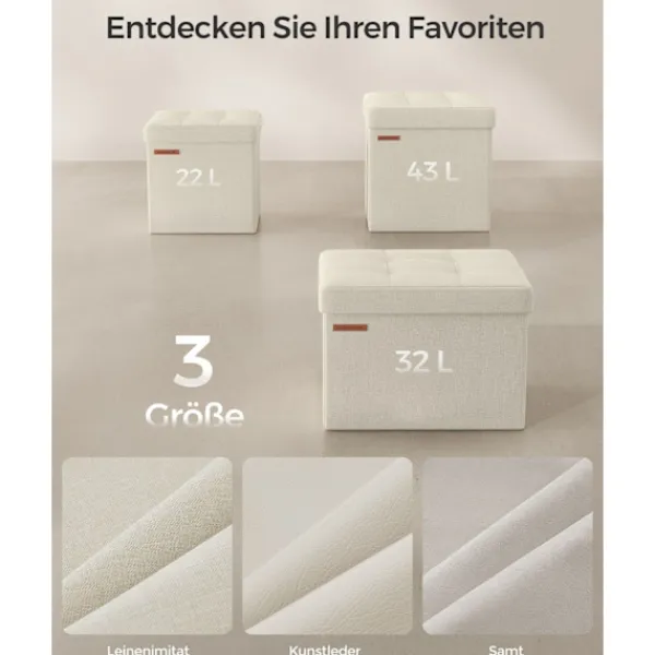 Rootz Living Pallar>Rootz sits bröst ottoman - förvaringspall - Fotstöd - MDF klädd - 30cm x 30cm x 30cm