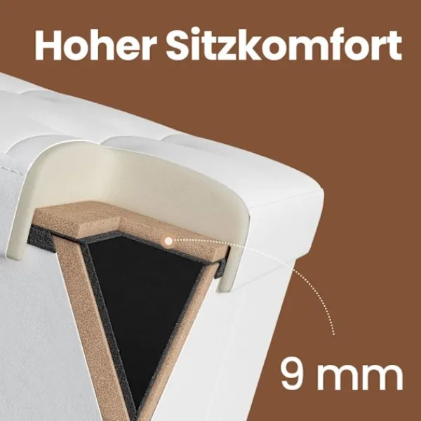 Rootz Living Sittpuffar>Rootz sittplatser med förvaring - fällbar sittbröst - förvaringskista - utrymmebesparing - 76 cm x 38 cm x 38 cm