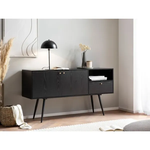 Rootz Living Sideboards>Rootz Skänk 140cm - Byrå - Förvaringsskåp - Tidlös Ekdekor - Rymlig förvaring - Halkskydd - 140cm x 75cm x 40cm
