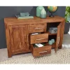 Rootz Living Sideboards>Rootz skänk massivt trä sheesham byrå 118 cm 3 lådor 2 dörrar de