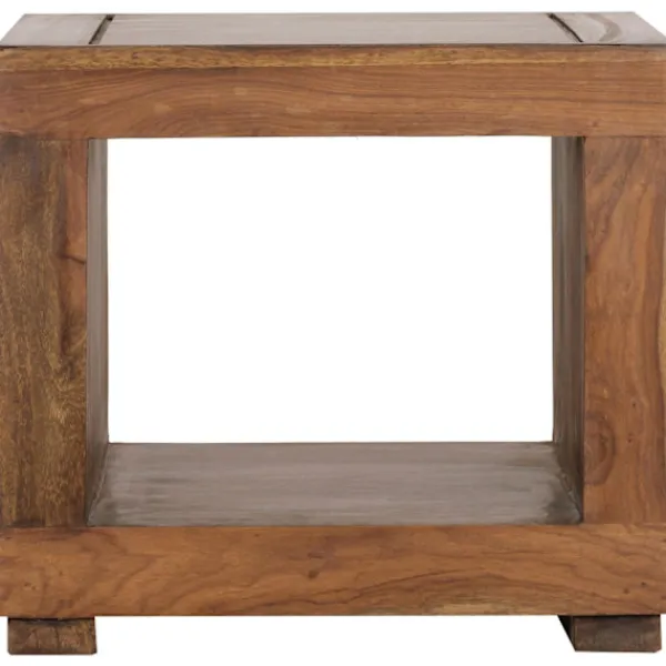 Rootz Living Soffbord>Rootz Soffbord - Soffbord i massivt trä - Sängbord - Fyrkantigt soffbord - Öppet fack - Trä - 50x50 cm