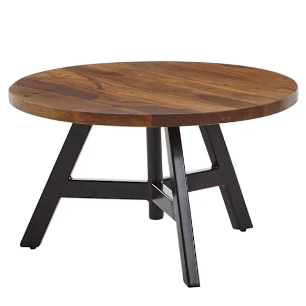 Rootz Living Soffbord>Rootz soffbord 60x60x35 cm massivt sheeshamträ - metall soffbord