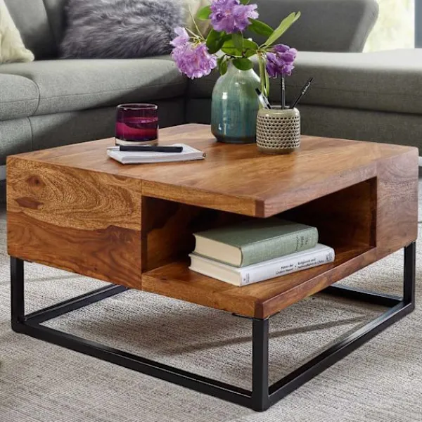 Rootz Living Soffbord>Rootz soffbord 60x60x34,5 cm Sheesham massivt trä - hörnsoffbord