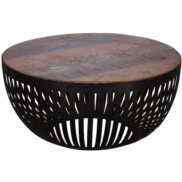 Rootz Living Soffbord>Rootz soffbord 70x33x70 cm trä - vardagsrumsbord i metall Industriellt - Trådkorgsbord vardagsrum - Soffbord med metallstomme - Club Table Loungebord | Fyndiq