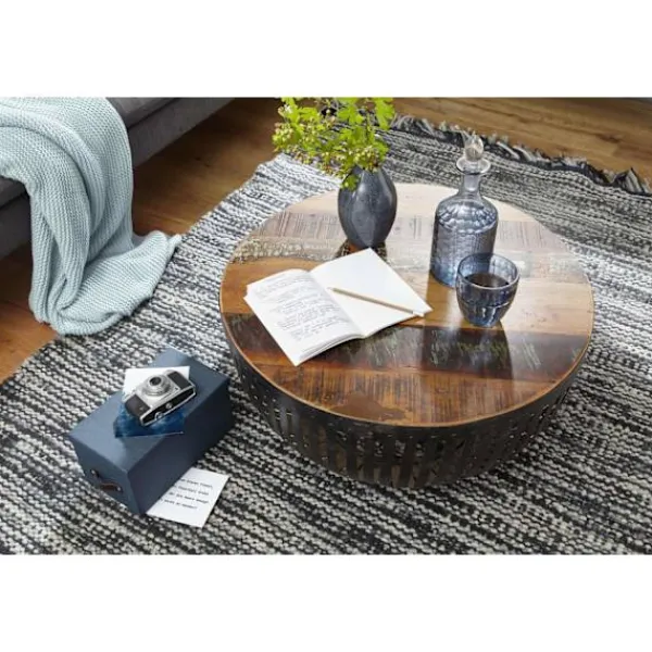 Rootz Living Soffbord>Rootz soffbord 70x33x70 cm trä - vardagsrumsbord i metall Industriellt - Trådkorgsbord vardagsrum - Soffbord med metallstomme - Club Table Loungebord | Fyndiq