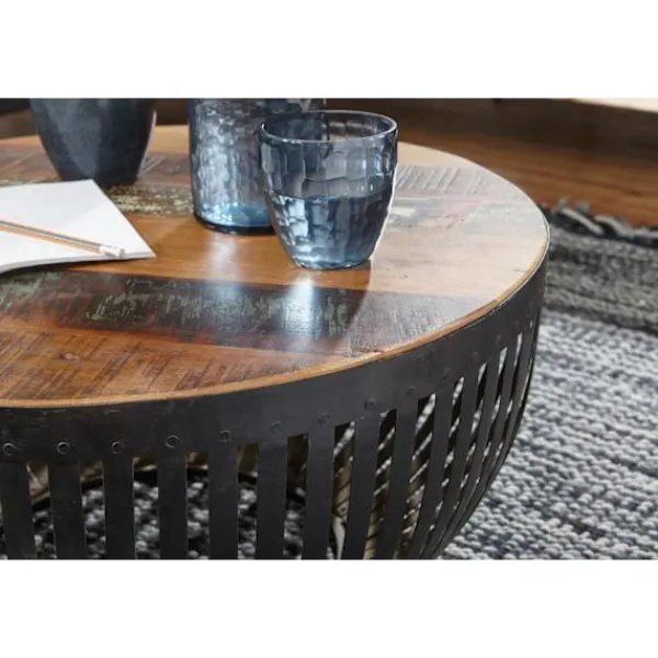 Rootz Living Soffbord>Rootz soffbord 70x33x70 cm trä - vardagsrumsbord i metall Industriellt - Trådkorgsbord vardagsrum - Soffbord med metallstomme - Club Table Loungebord | Fyndiq