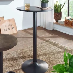 Rootz Living Småbord>Rootz ståbord - Högt bord - Bistrobord - Runt ståbord - Barbord - Metall - Trä - Ø 60 cm - Svart