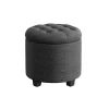 Rootz Living Sittpuffar>Rootz stoppad pall - Ottoman - Fotstöd - MDF & linneimitation - Högresiliensskum - 45cm x 45cm x 44,5cm