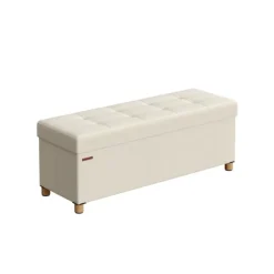 Rootz Living Kistor & Koffertar>Rootz Storage Ottoman Bänk - Sittbröst - Fotstöd - MDF - Imiterat linne - 25D skum - 38cm x 110cm x 40cm