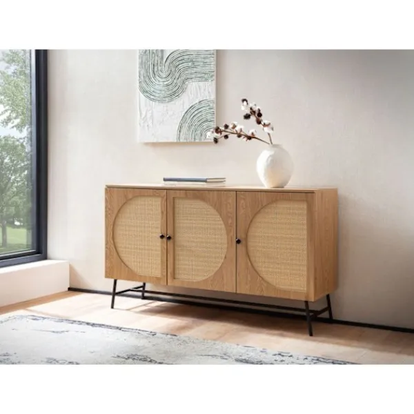 Rootz Living Sideboards>Rootz Stylish Sideboard - Modern Cabinet - Oak Decor Storage Unit - Justerbara hyllor - 140 cm x 80 cm x 39 cm