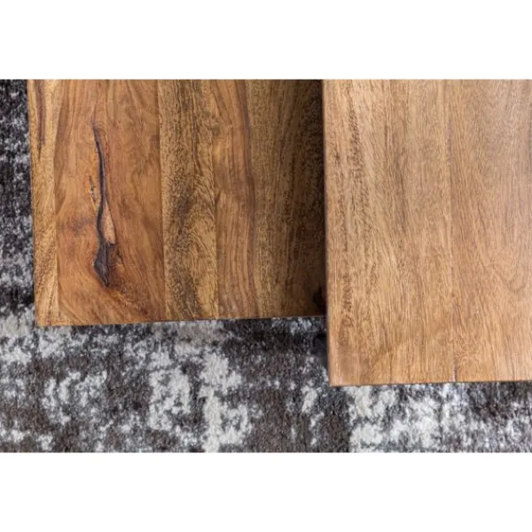 Rootz Living Soffbord>Rootz 2-teilig massivt trä 75 x 75 x 27 cm - Design vardagsrumsb