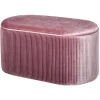 Rootz Living Sittpuffar>Rootz Upholstered Bench - Storage Space - Chest Bench - Living Room - French Style - Velvet Elegant - Pink - 81 x 40 x 41 cm
